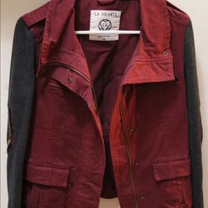 Maroon and gray jacket